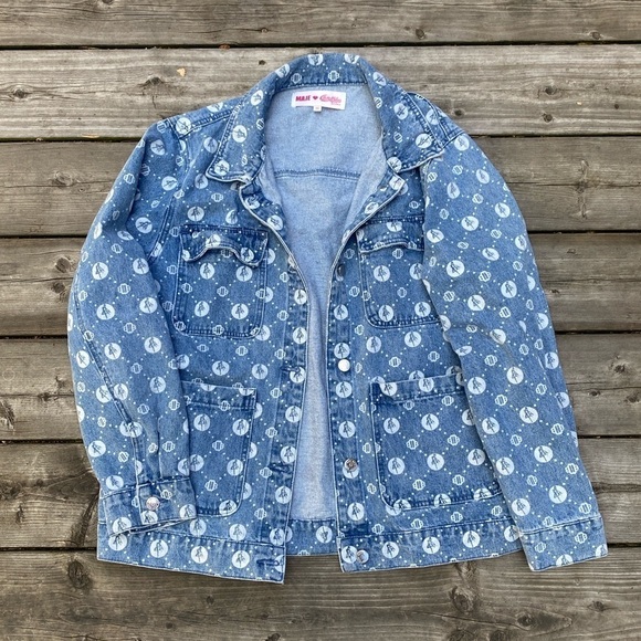 Rare Maje X Sailor Moon Bmoon Monogram Denim Jacket Size 40 - Picture 4 of 10
